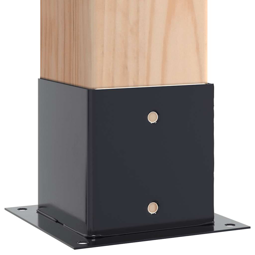 Bases de coluna quadradas 4 peças 141x141mm aço revestido a pó