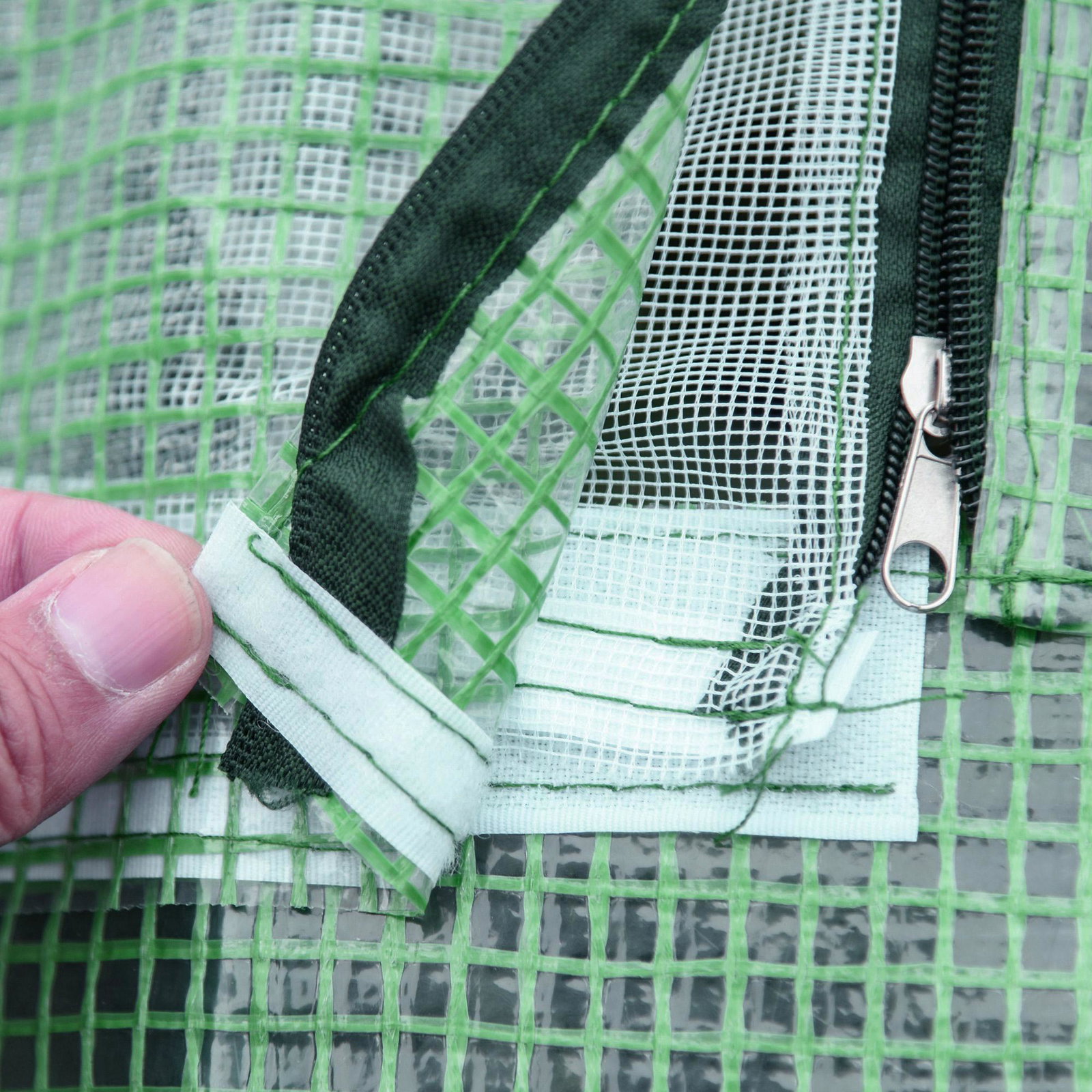 Estufa pequena para cultivo com 4 janelas enroláveis, estrutura de aço e cobertura PE anti-UV 180x140x80 cm verde