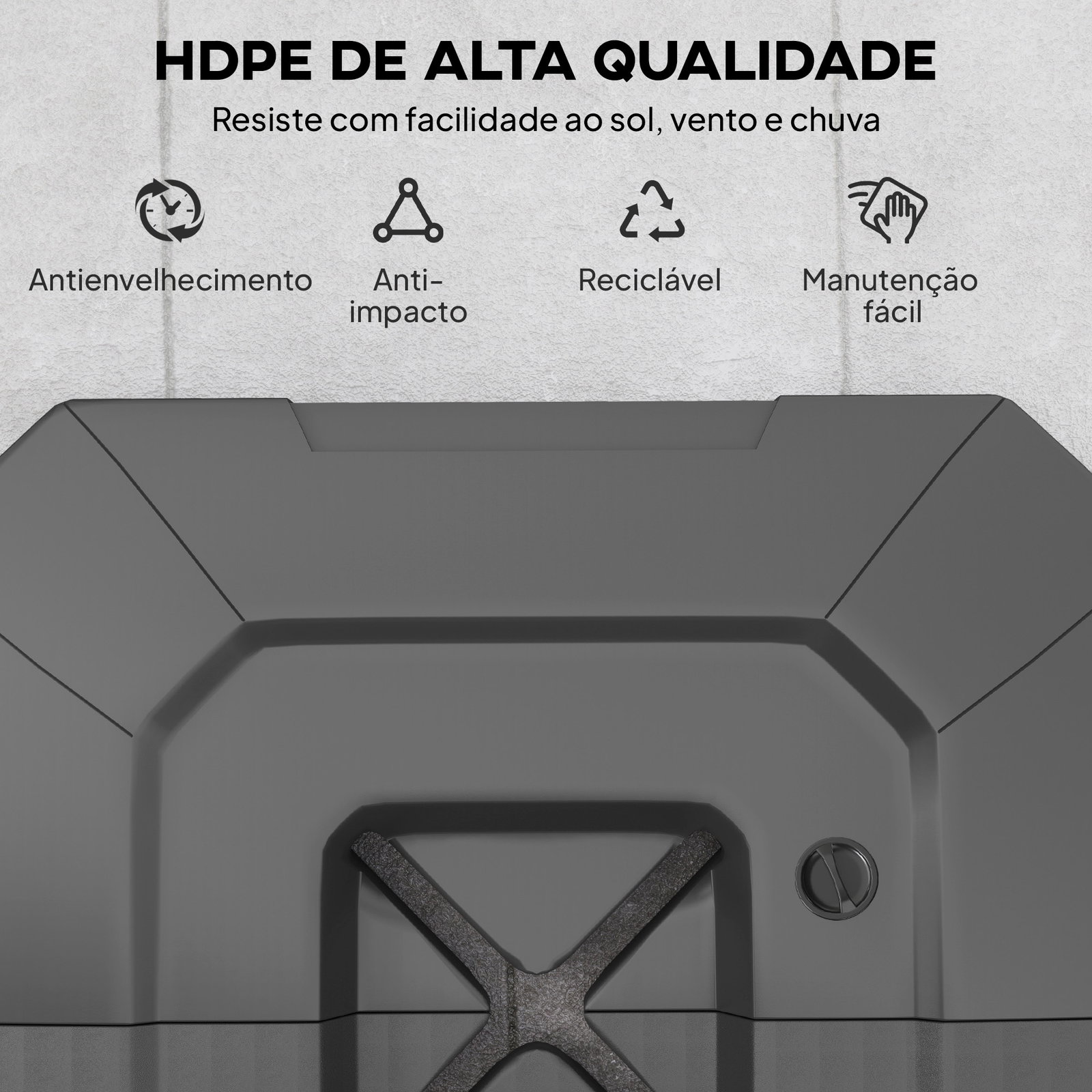 Base para chapéu de sol de 2 peças em HDPE recarregável com água 80 kg ou mistura de areia e água 105 kg preto