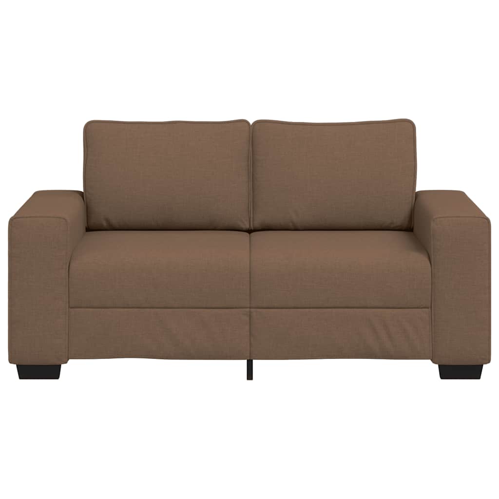 Sofá de 2 lugares tecido 160x77x82 cm castanho