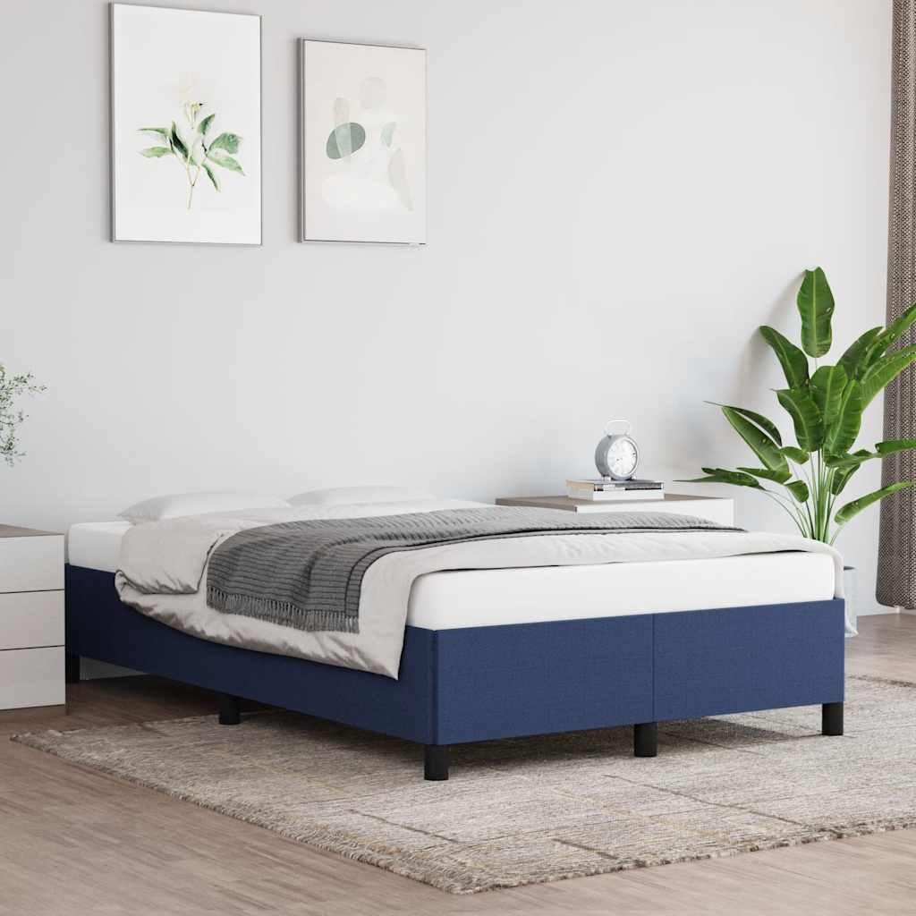 Estrutura de cama sem colchão 120x190 cm tecido azul