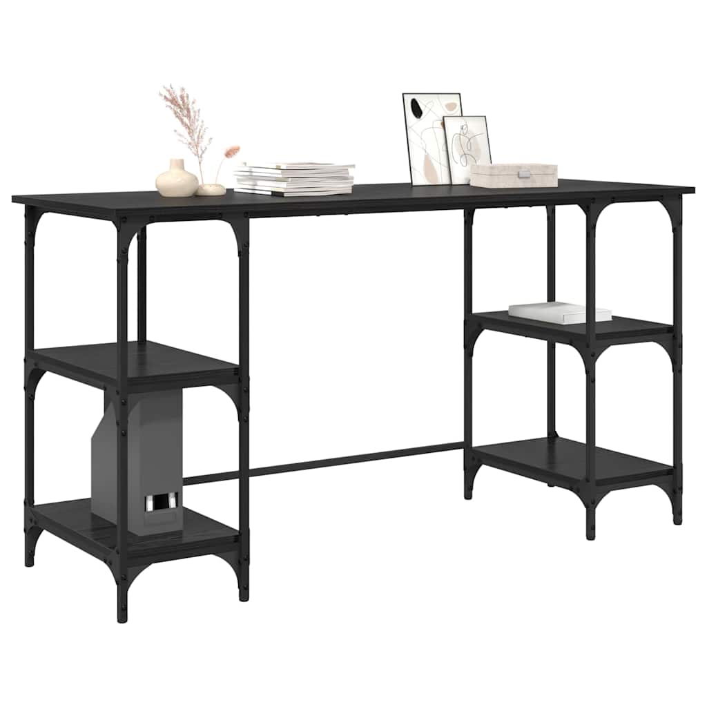 Mesa carvalho preto derivados de madeira 140 x 50 x 75 cm