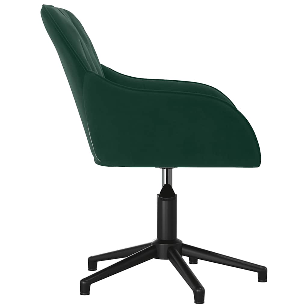 Cadeira de escritório giratória veludo verde-escuro