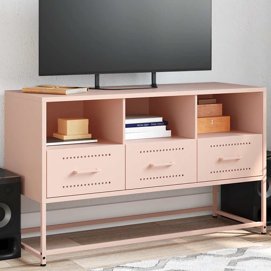 Móvel de TV 100,5x39x60,5 cm aço rosa