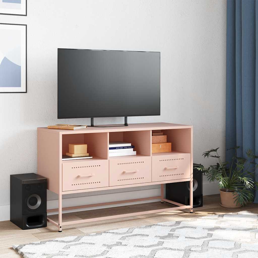 Móvel de TV 100,5x39x60,5 cm aço rosa