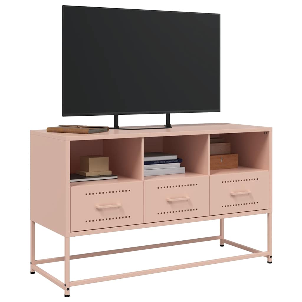 Móvel de TV 100,5x39x60,5 cm aço rosa