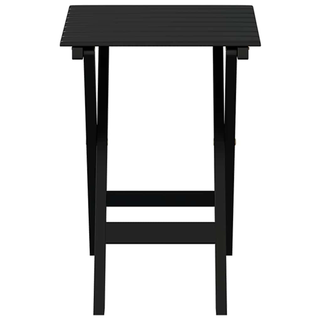 Mesa de apoio dobrável madeira de álamo maciça preto