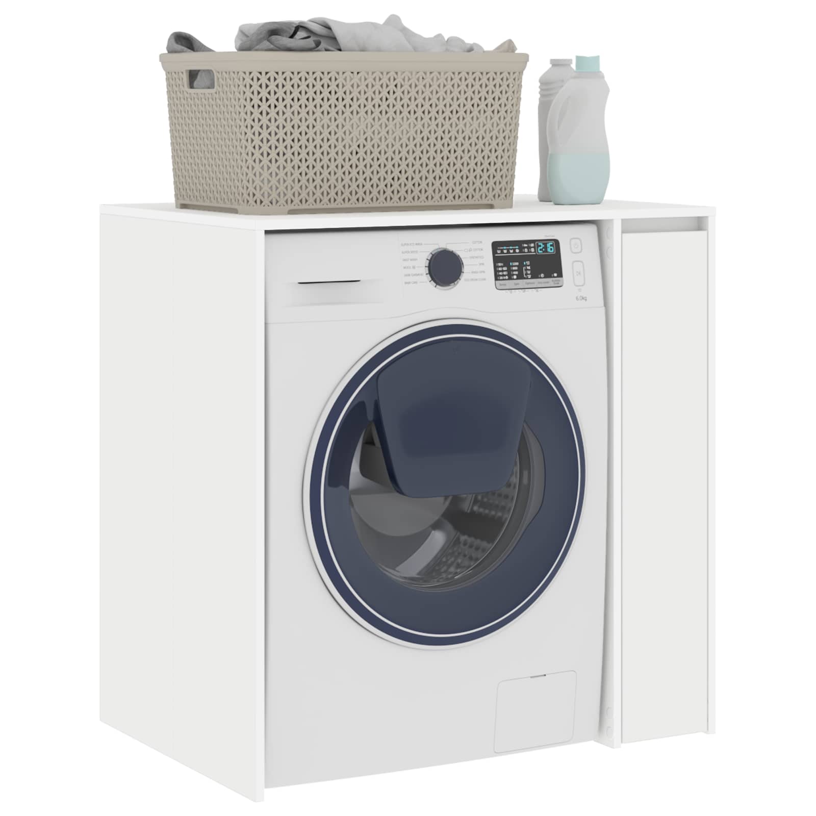 Armário para máquina de lavar com porta branco 87 x 60 x 89 cm