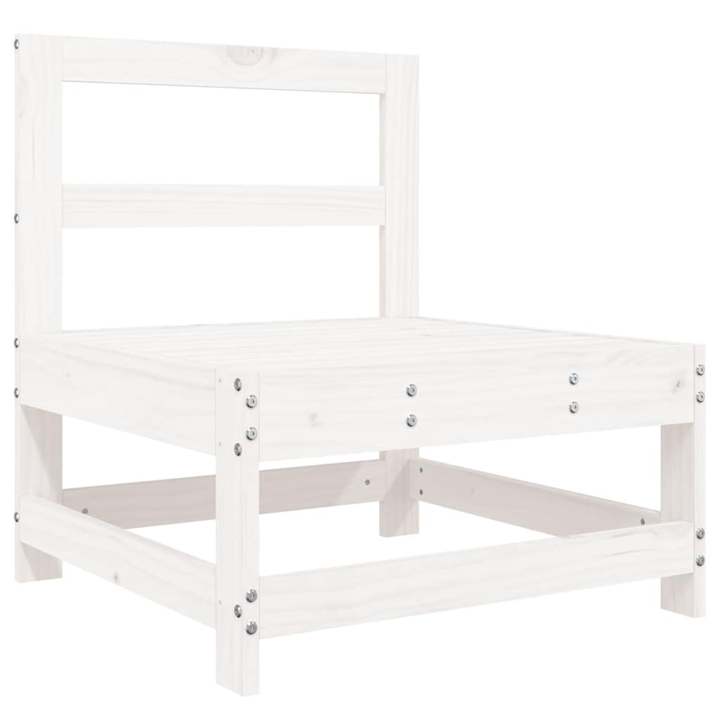 6 Pcs conjunto lounge de jardim pinho maciço branco