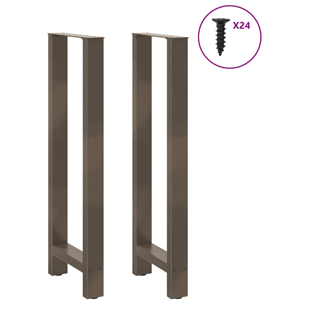 Pés de mesa de bar em aço natural, 2 peças, 50x (110-111) cm, aço
