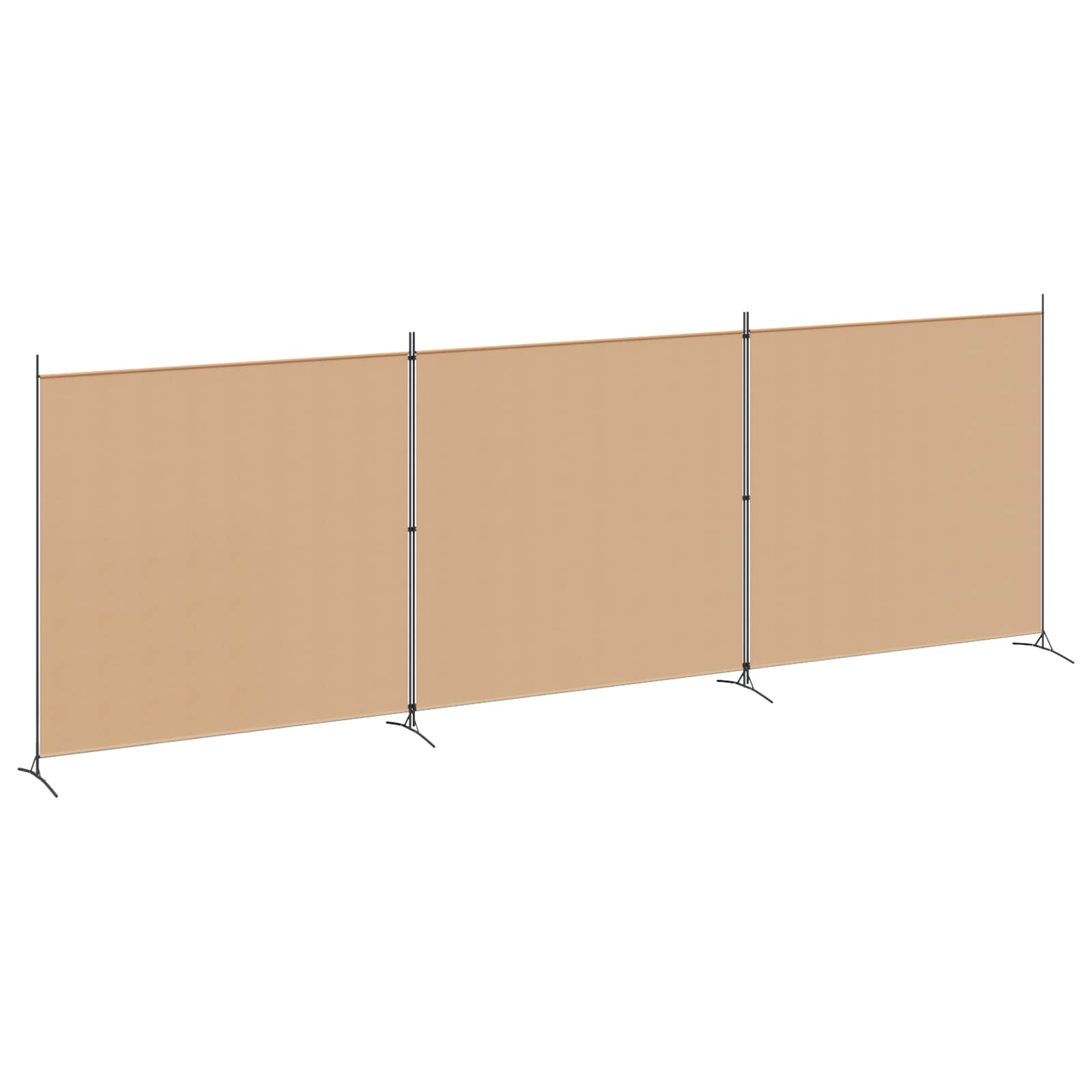 Divisória de quatro painéis bege 525 x 180 cm tecido
