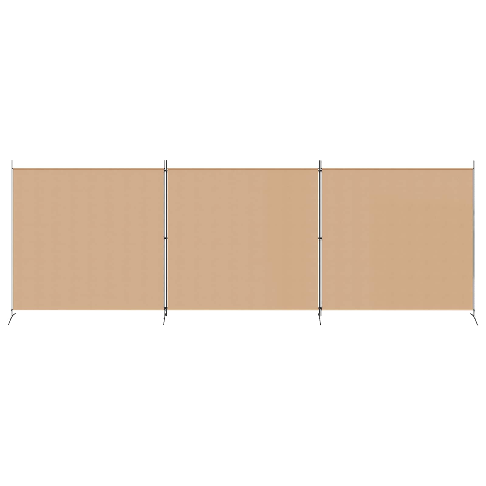 Divisória de quatro painéis bege 525 x 180 cm tecido
