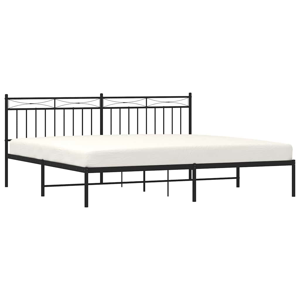 Estrutura de cama com cabeceira 193x203 cm metal preto