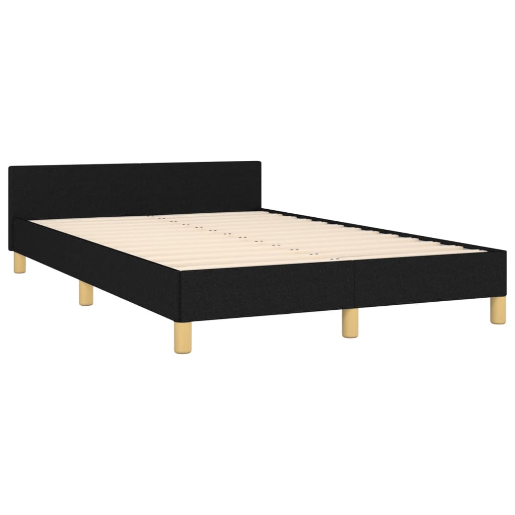 Estrutura de cama sem colchão preto 120x190 cm tecido
