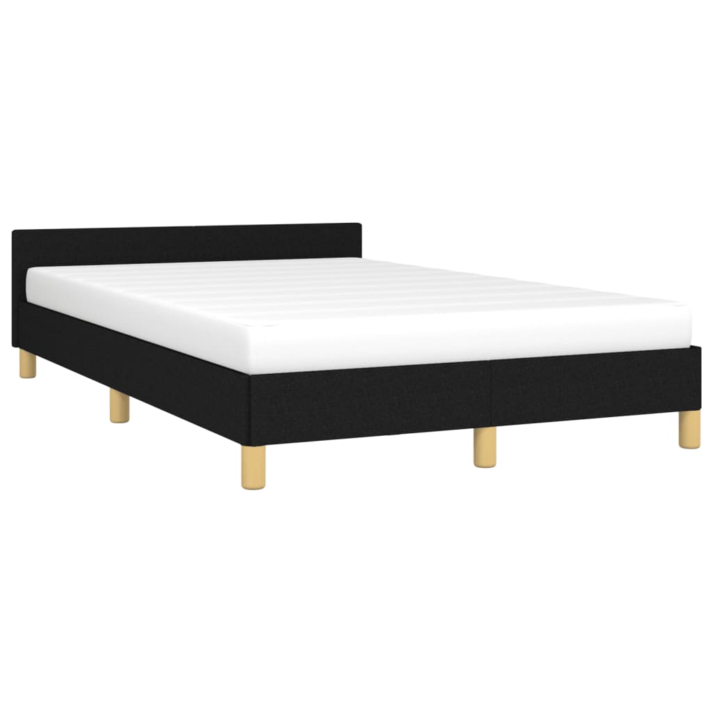Estrutura de cama sem colchão preto 120x190 cm tecido