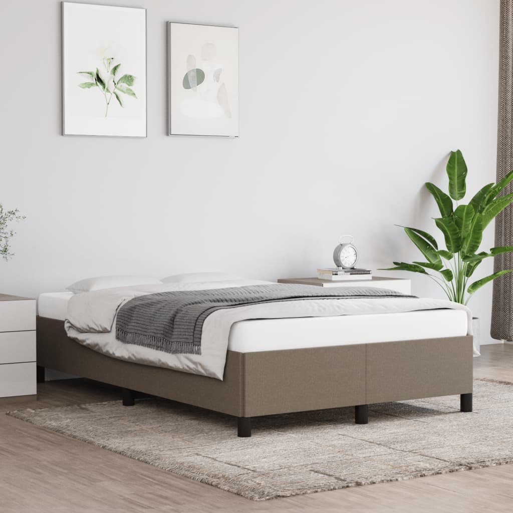 Estrutura de cama sem colchão 120x190cm tecido cinzento
