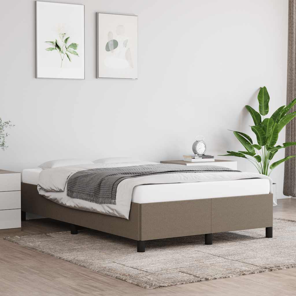 Estrutura de cama sem colchão 120x190cm tecido cinzento