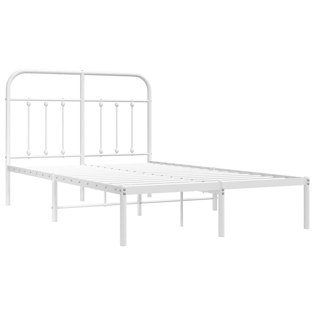 Estrutura de cama com cabeceira 120x200 cm metal branco