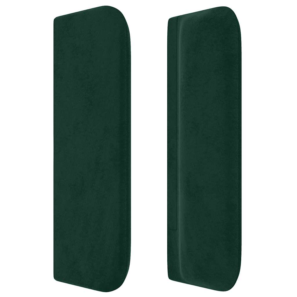 Cabeceira de cama c/ abas veludo 93x16x78/88 cm verde-escuro