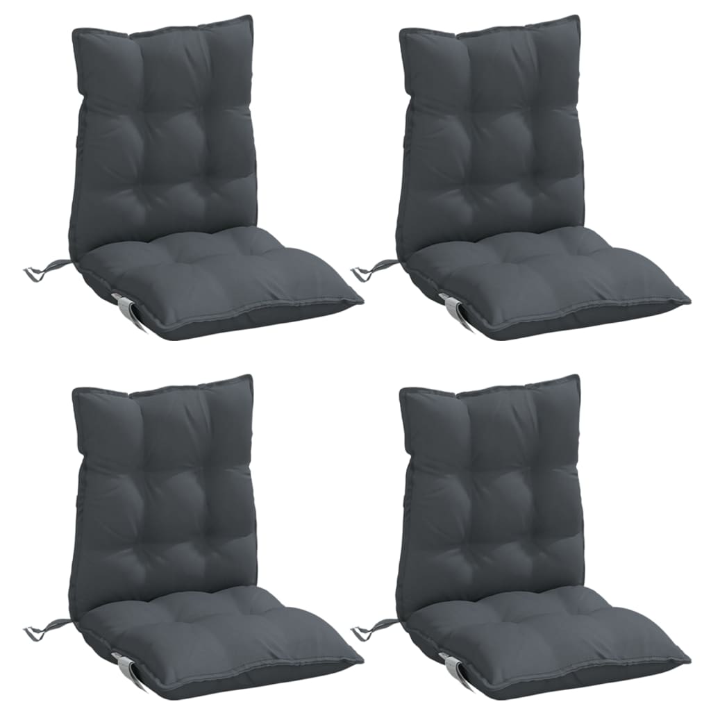 Almofadões cadeira encosto baixo 4 pcs tecido oxford antracite