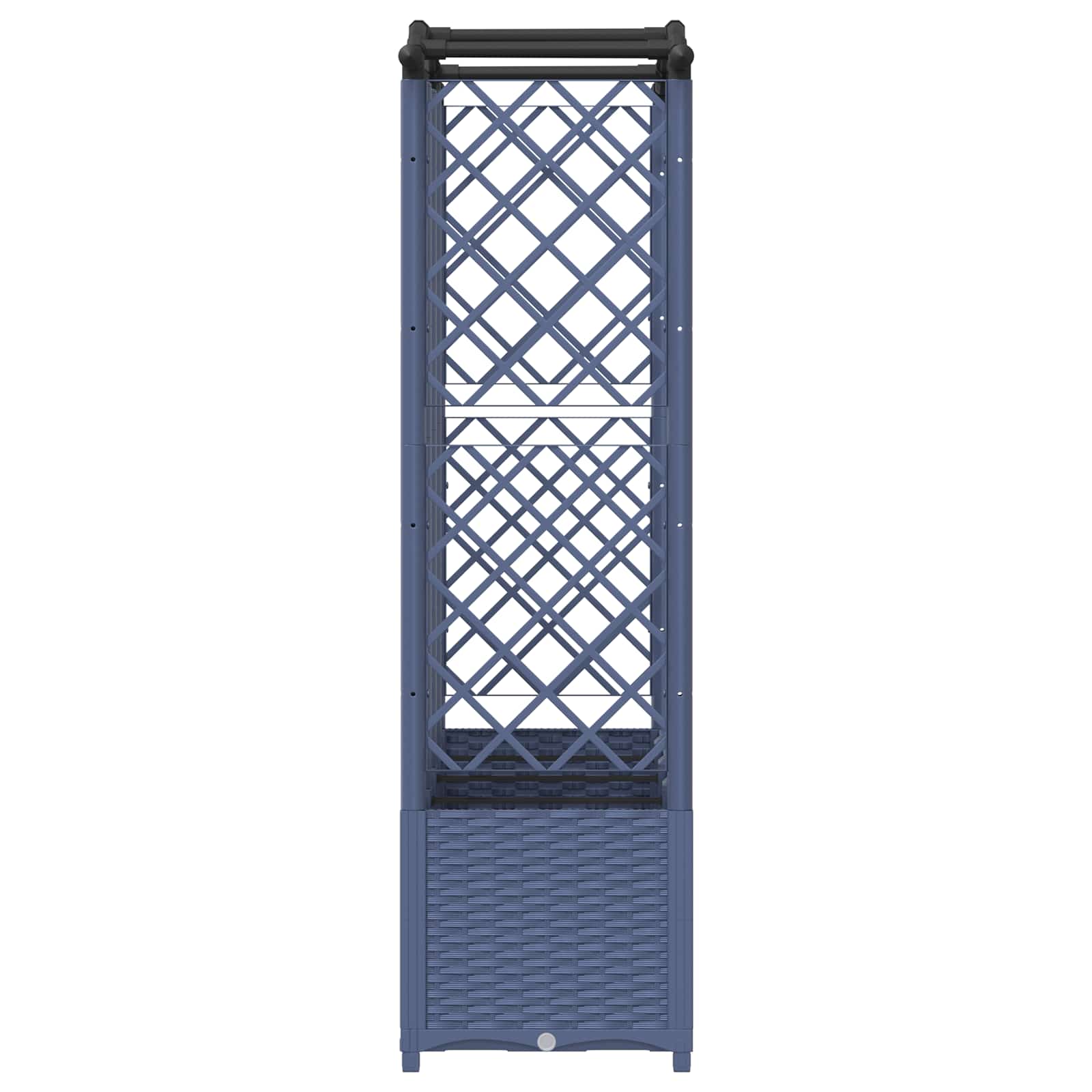 Cama elevada com treliça e telhado cinzento 204 x 40 x 138 cm