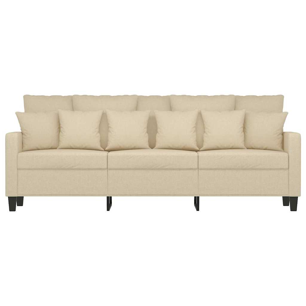 Sofá de 3 lugares tecido 180 cm cor creme