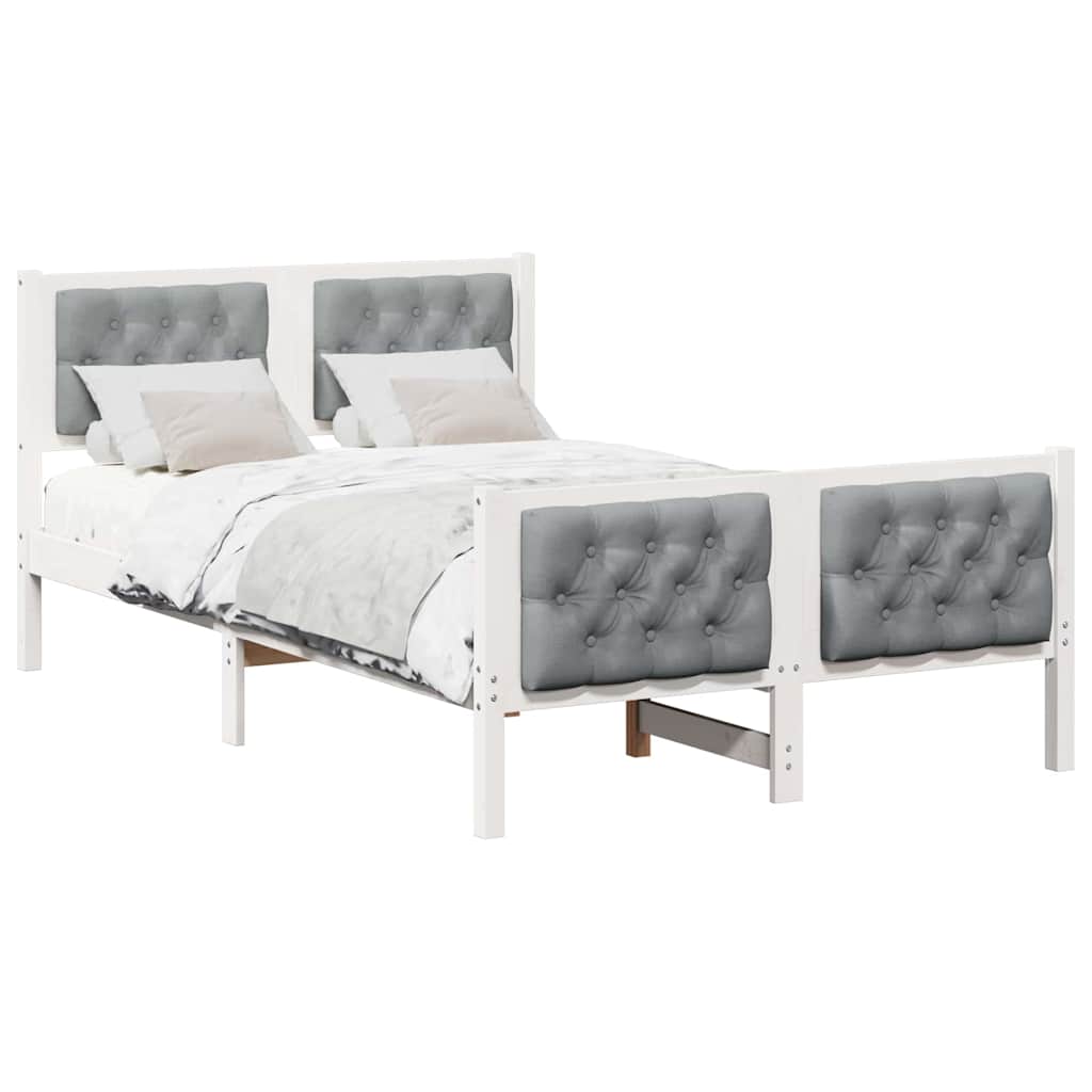 Estrutura da cama com cabeceira cinzento-claro 120 x 200 cm