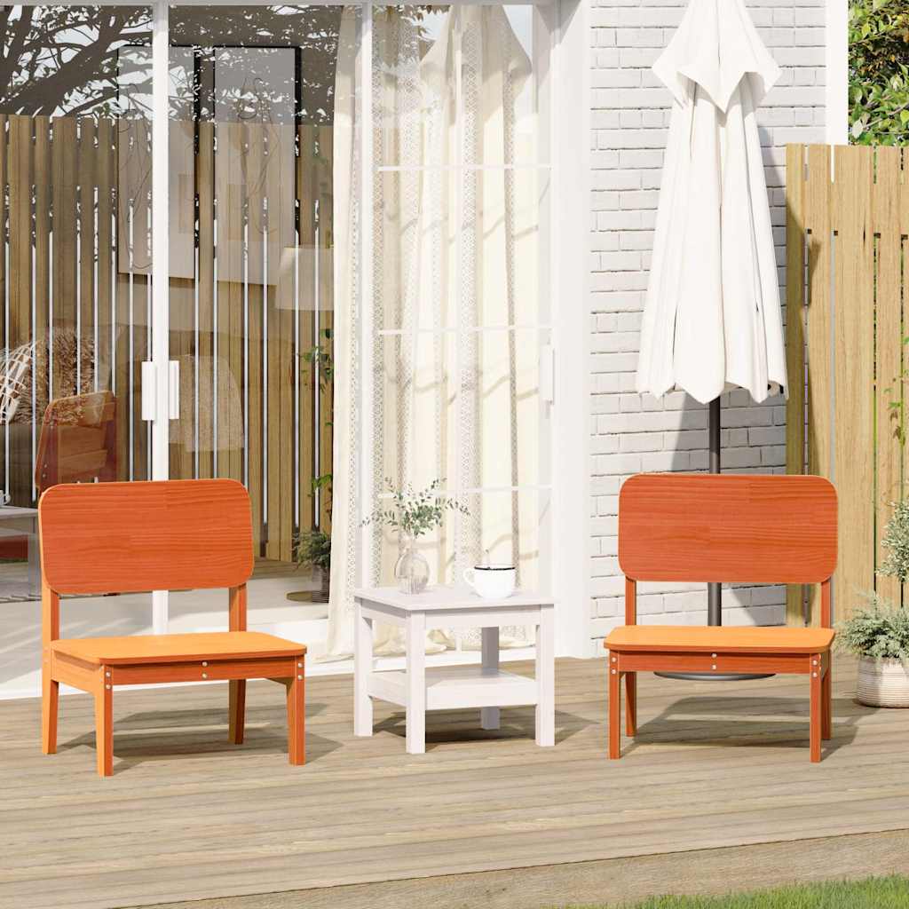 Cadeiras de jardim 2 pcs 60x52,5x72cm pinho maciço castanho-mel