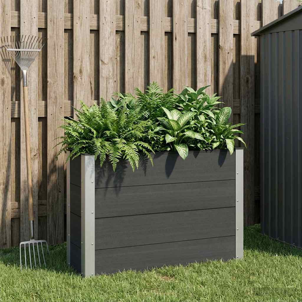 Canteiro de jardim elevado preto 100 x 30 x 72 cm