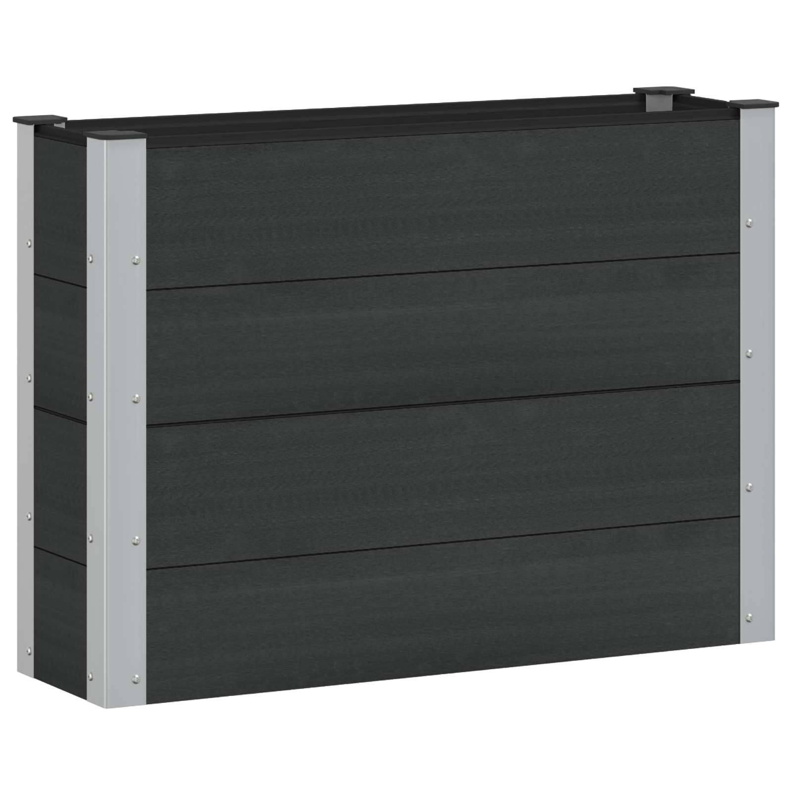 Canteiro de jardim elevado preto 100 x 30 x 72 cm