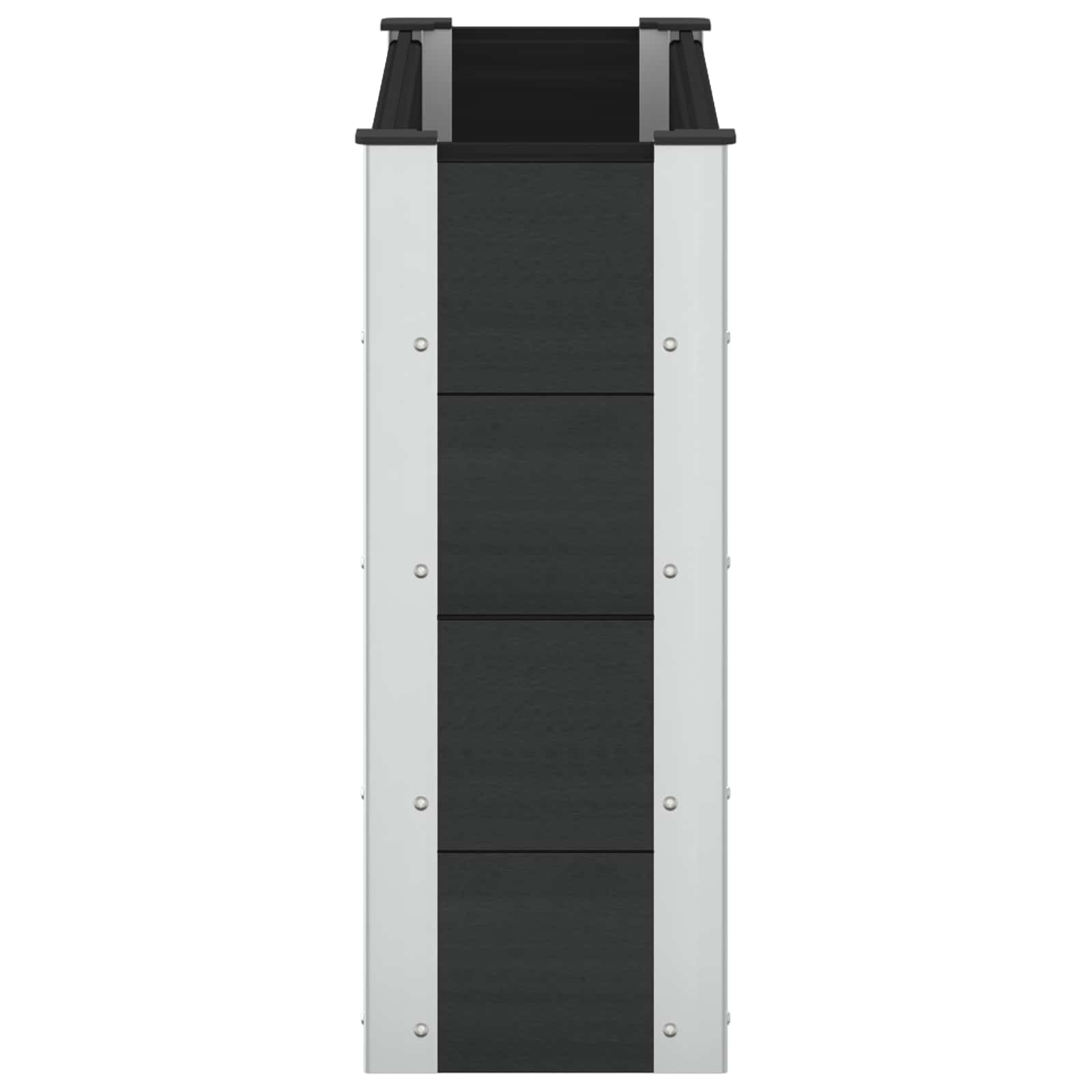 Canteiro de jardim elevado preto 100 x 30 x 72 cm