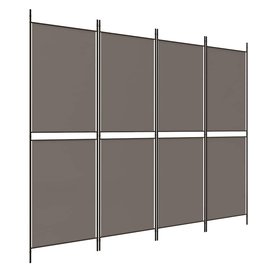 Biombo/divisória com 4 painéis 200x220 cm tecido antracite