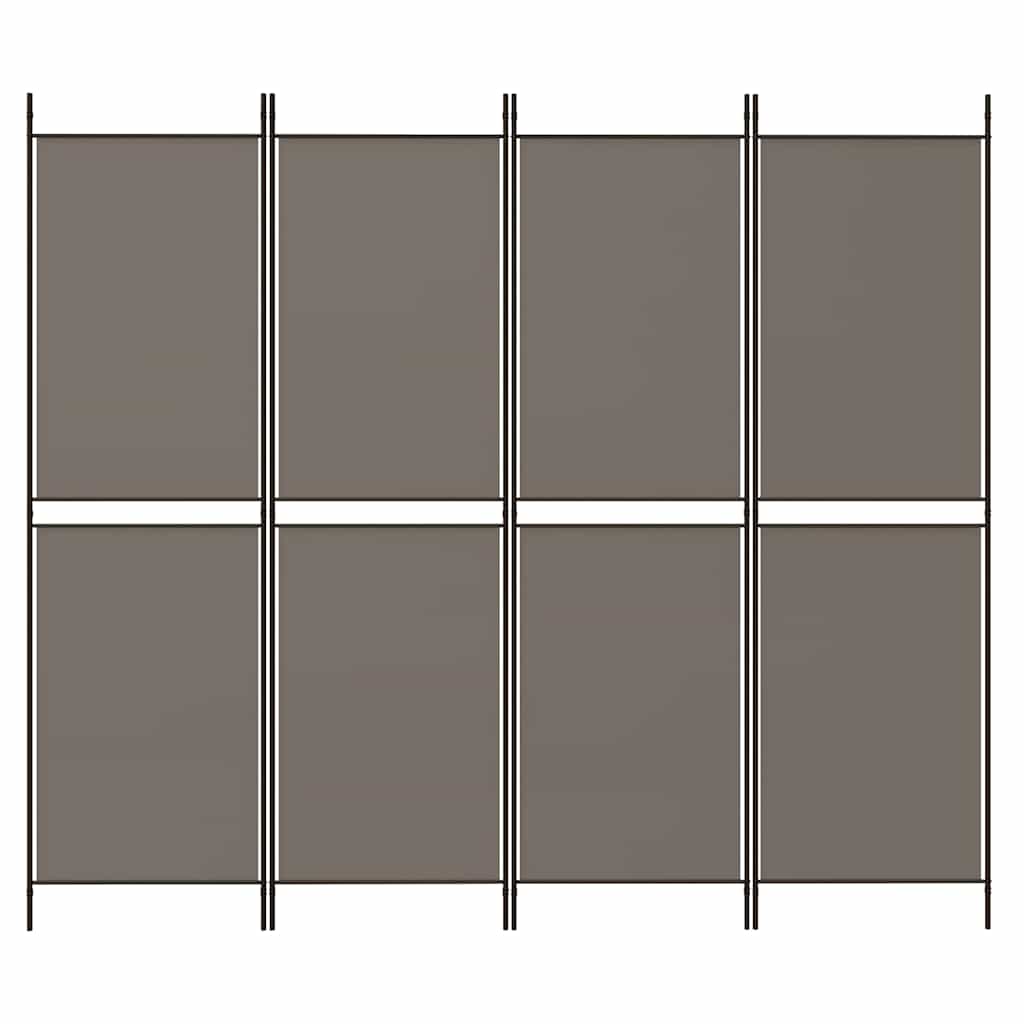 Biombo/divisória com 4 painéis 200x220 cm tecido antracite