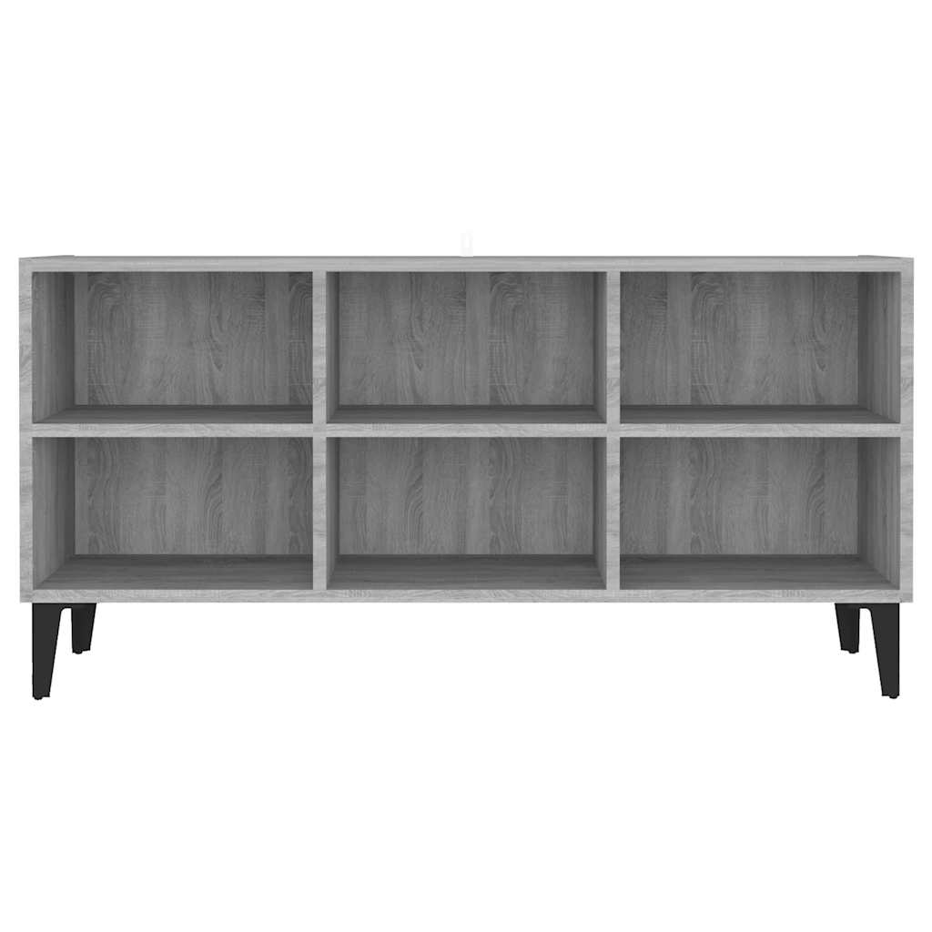 Móvel de TV com pernas em metal 103,5x30x50 cm sonoma cinzento