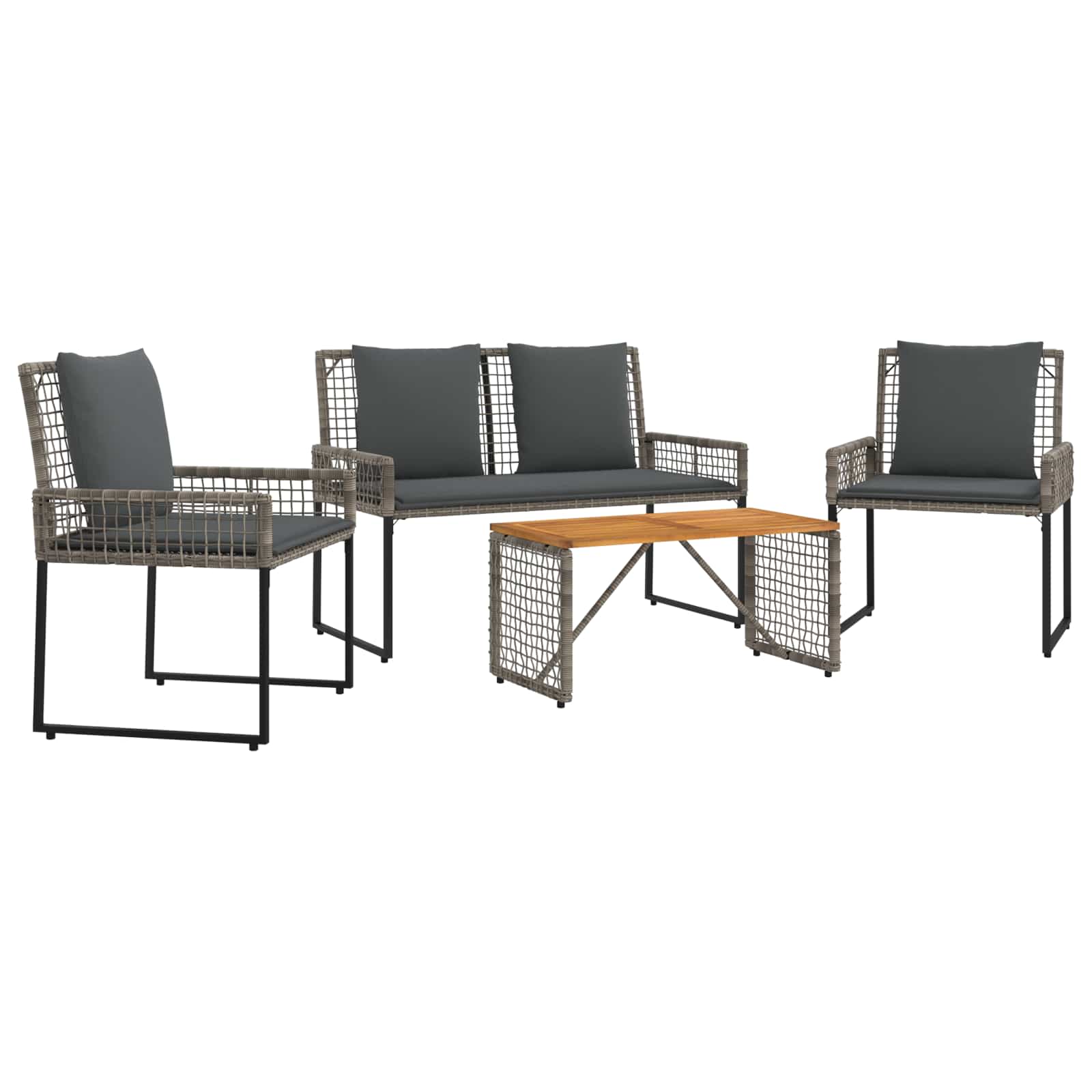 Conjunto de móveis para exterior com almofada aço