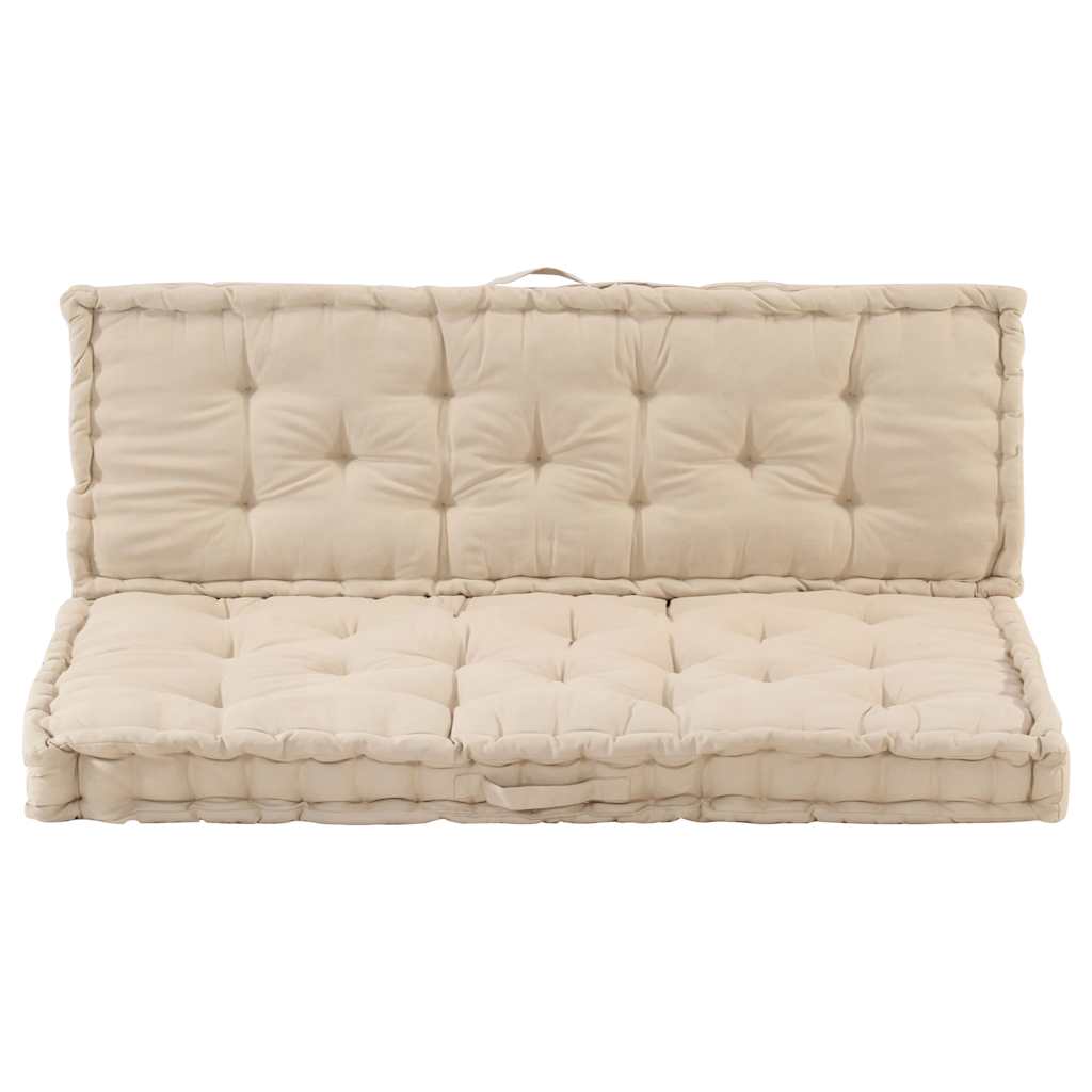 Almofadões p/ sofá de paletes 2 pcs algodão bege