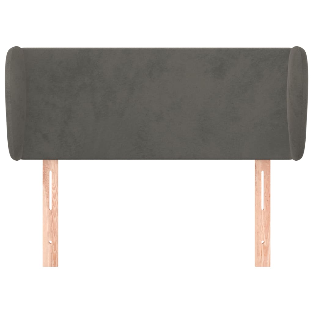 Cabeceira de cama c/ abas veludo 93x23x78/88 cm cinzento-escuro