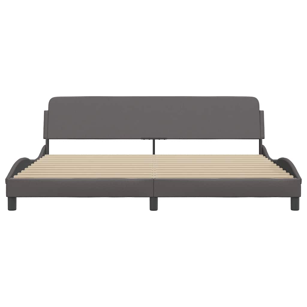 Estrutura de cama dover 200x200cm couro artificial cinzento