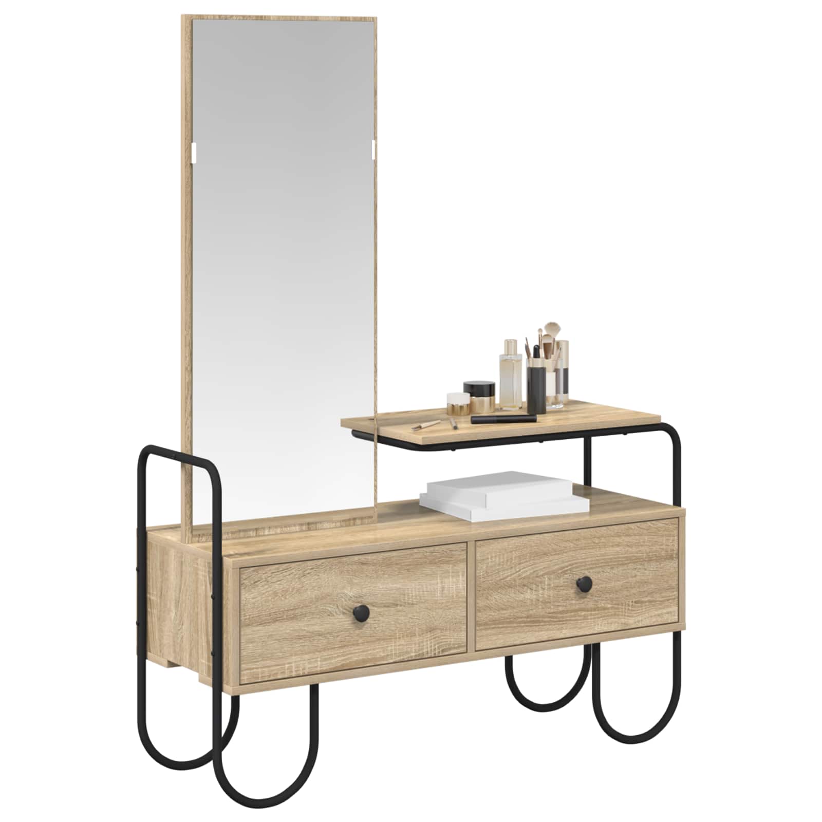 Mesa de vestir com gaveta carvalho sonoma 100 x 36,5 x 136 cm