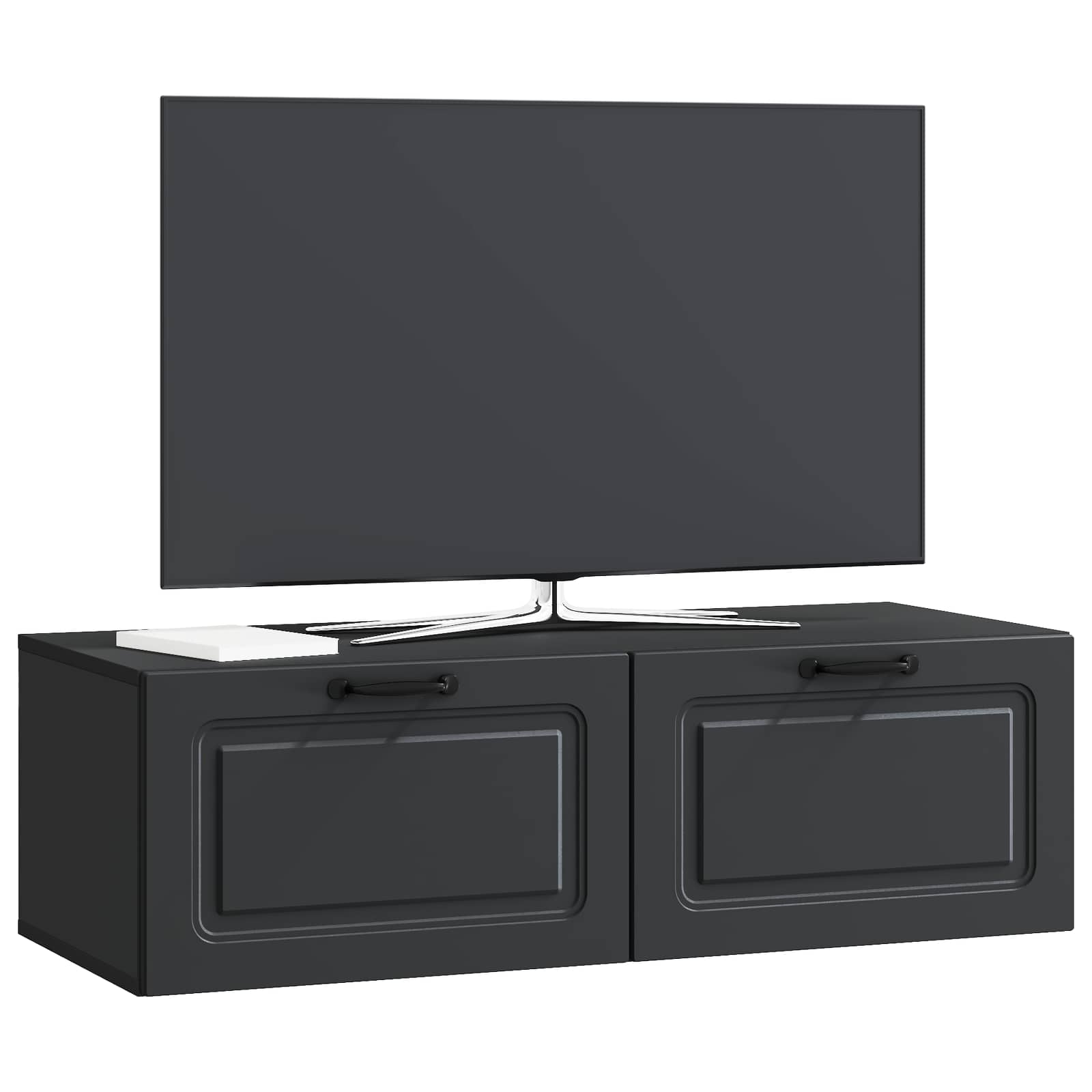 Gabinete de TV de parede preto 98 x 41 x 30 cm