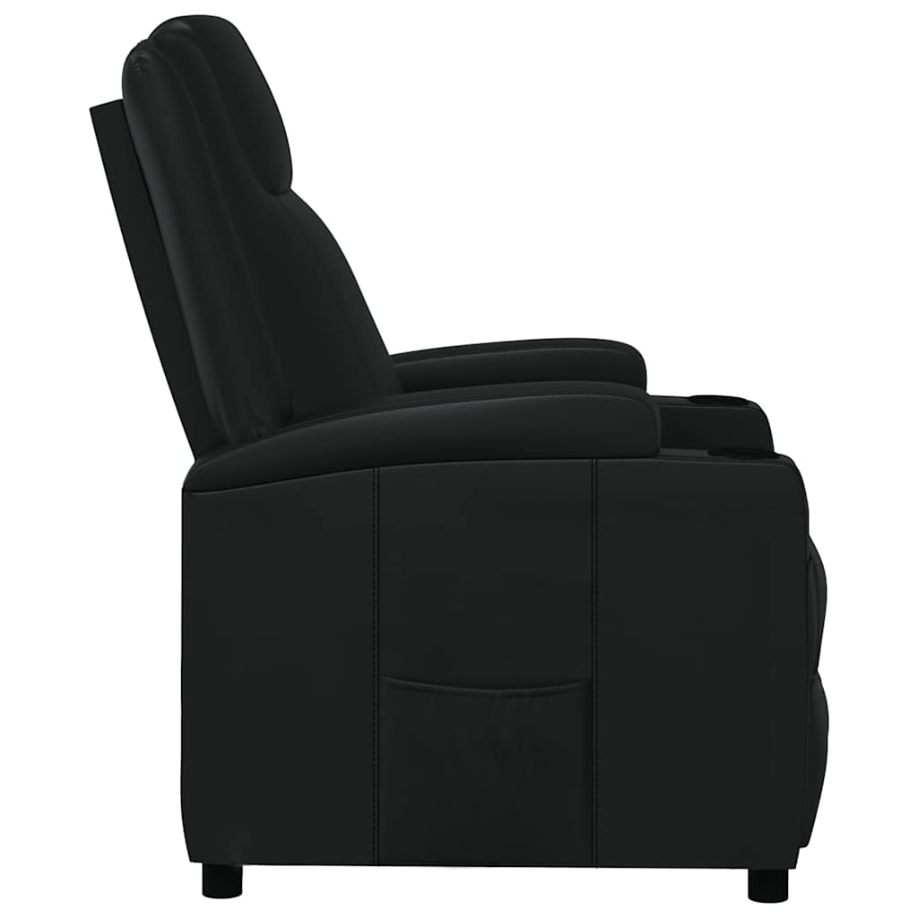 Poltrona reclinável couro artificial preto