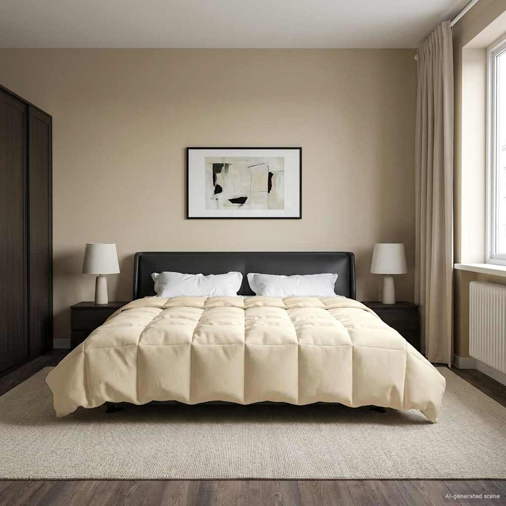 Duvet de ano inteiro colchonete creme 200 x 240 cm microfibra