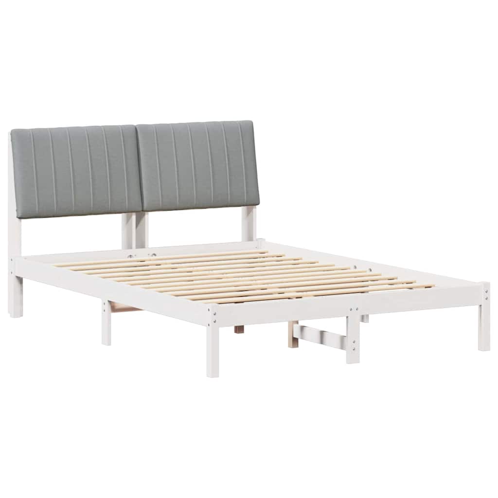 Estrutura da cama com cabeceira branco 135 x 190 cm