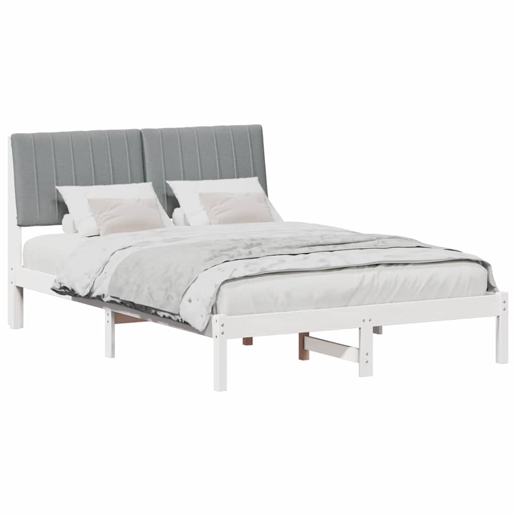 Estrutura da cama com cabeceira branco 135 x 190 cm