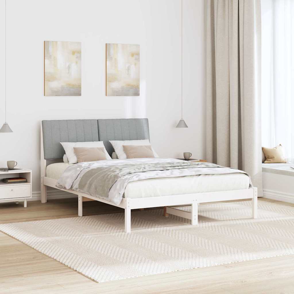 Estrutura da cama com cabeceira branco 135 x 190 cm
