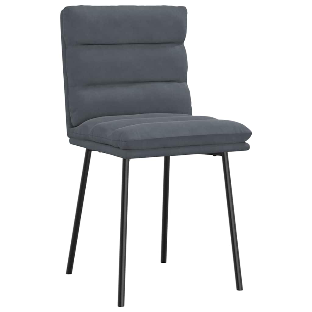 Cadeiras de jantar 6 pcs veludo cinzento-escuro