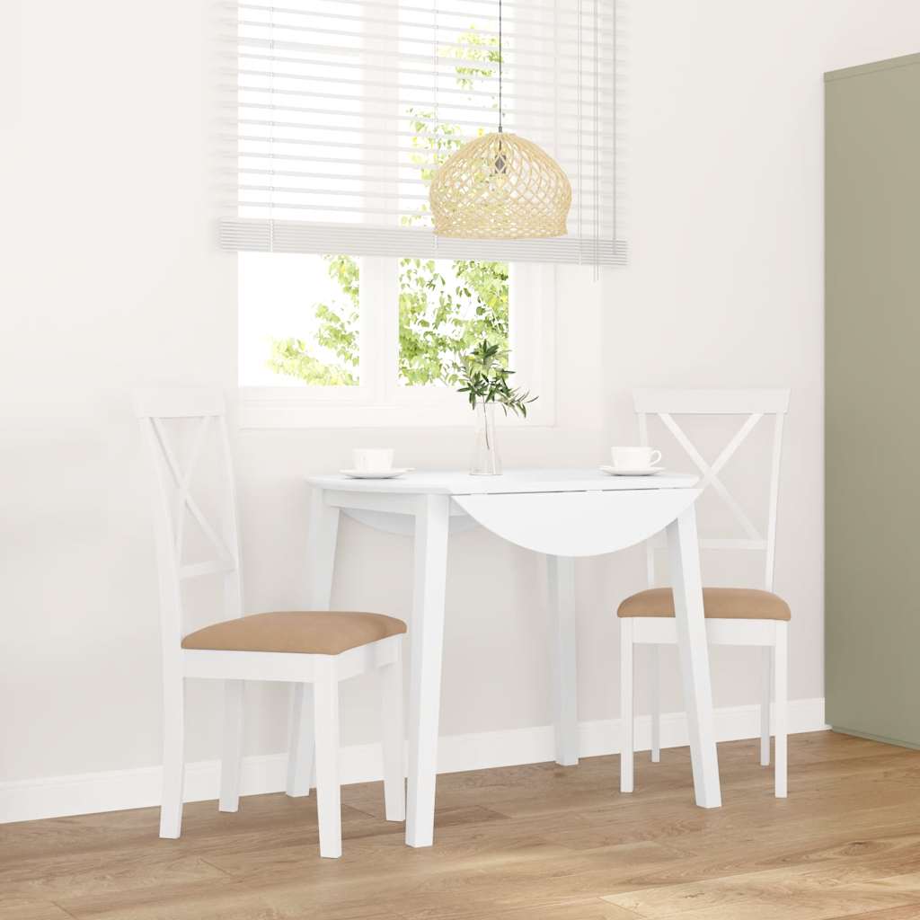 Cadeiras de jantar com almofadões 2 pcs madeira maciça branco