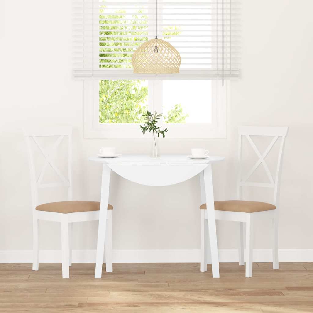 Cadeiras de jantar com almofadões 2 pcs madeira maciça branco