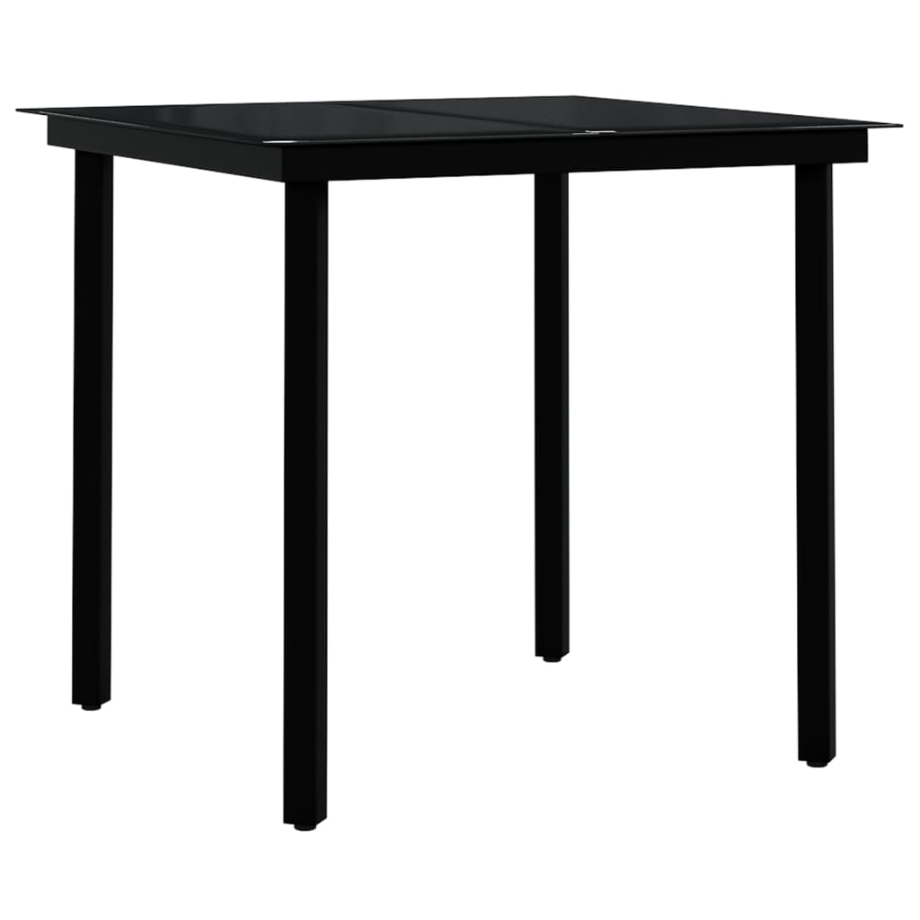 5 Pcs conjunto de jantar para jardim cinzento e preto