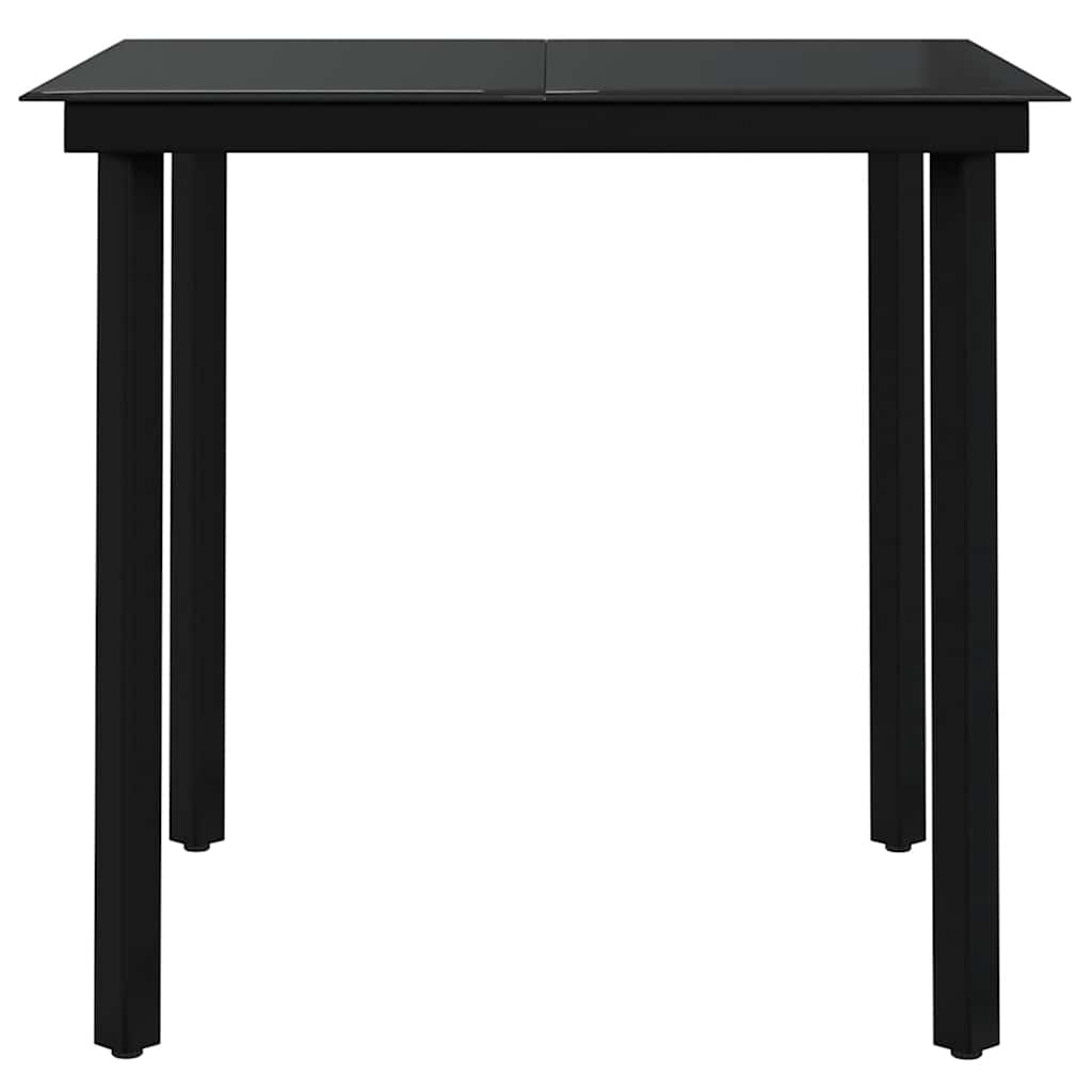 5 Pcs conjunto de jantar para jardim cinzento e preto